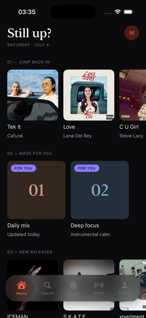 Home Screen