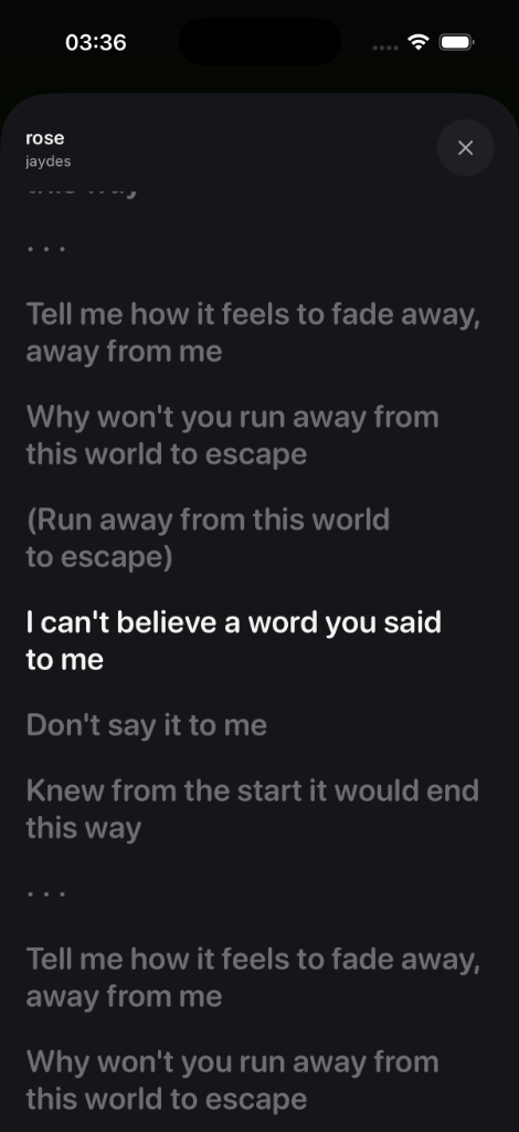 Lyrics Screen